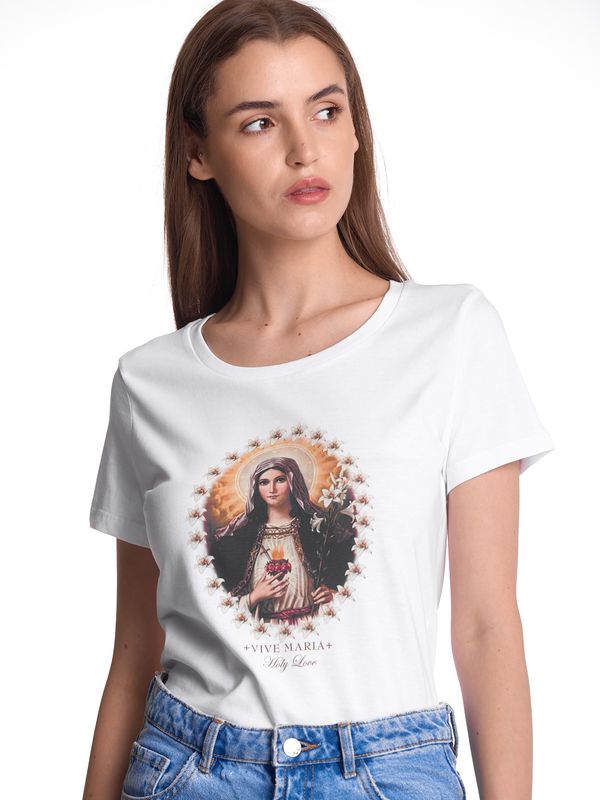 Nastrovje Potsdam Vive Maria Holy Love Damen T-Shirt Weiss