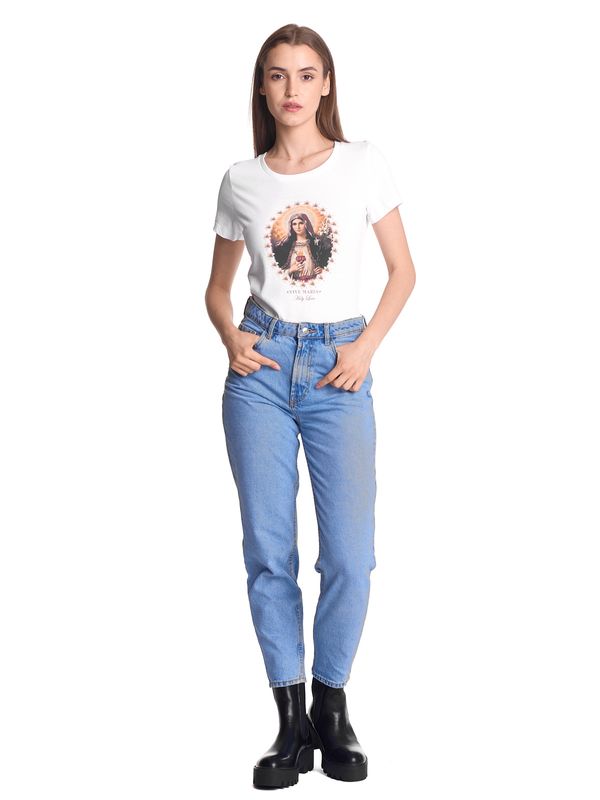Nastrovje Potsdam Vive Maria Holy Love Damen T-Shirt Weiss
