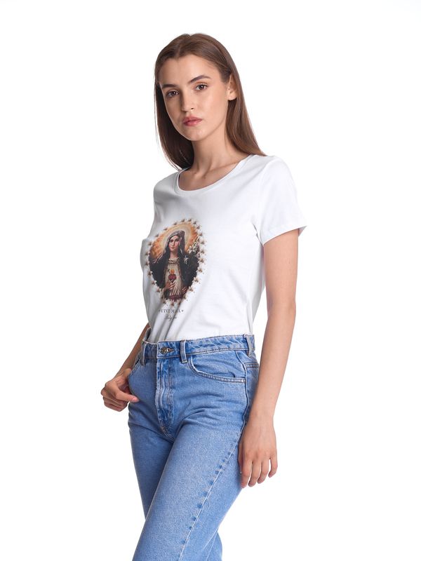 Nastrovje Potsdam Vive Maria Holy Love Damen T-Shirt Weiss