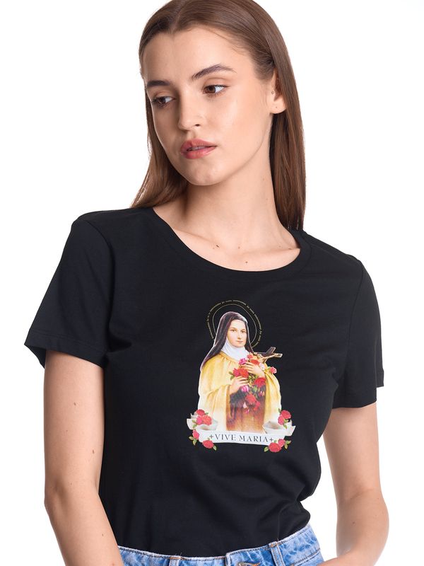 Nastrovje Potsdam Vive Maria Holy Therese Damen T-Shirt Schwarz