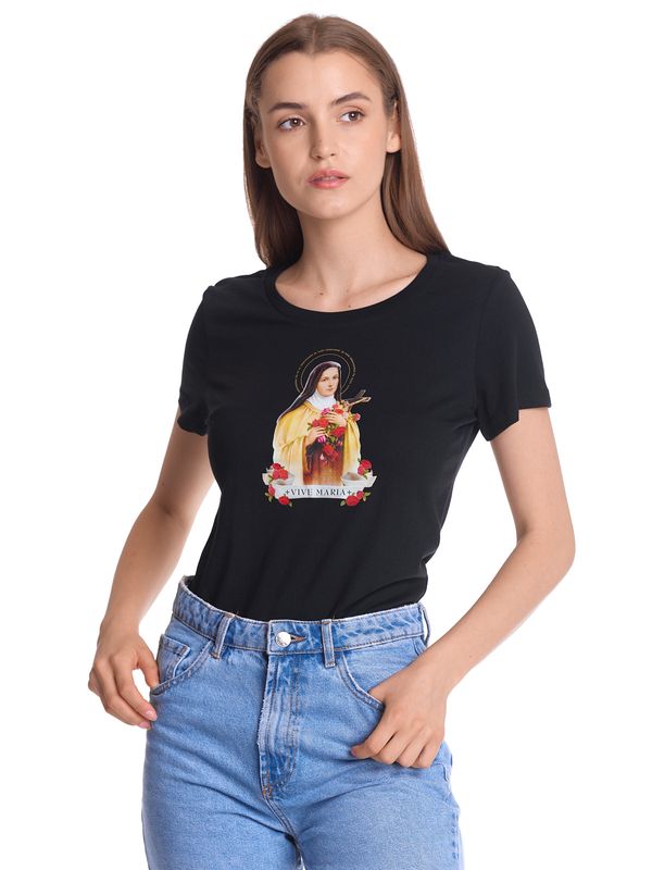Nastrovje Potsdam Vive Maria Holy Therese Damen T-Shirt Schwarz