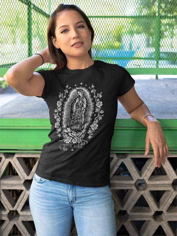 Nastrovje Potsdam Vive Maria Holy Virgin Damen T-Shirt Schwarz