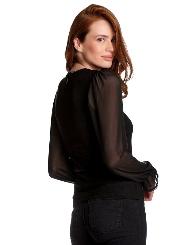 Nastrovje Potsdam Vive Maria Lace Dream Damen Langarmshirt Schwarz