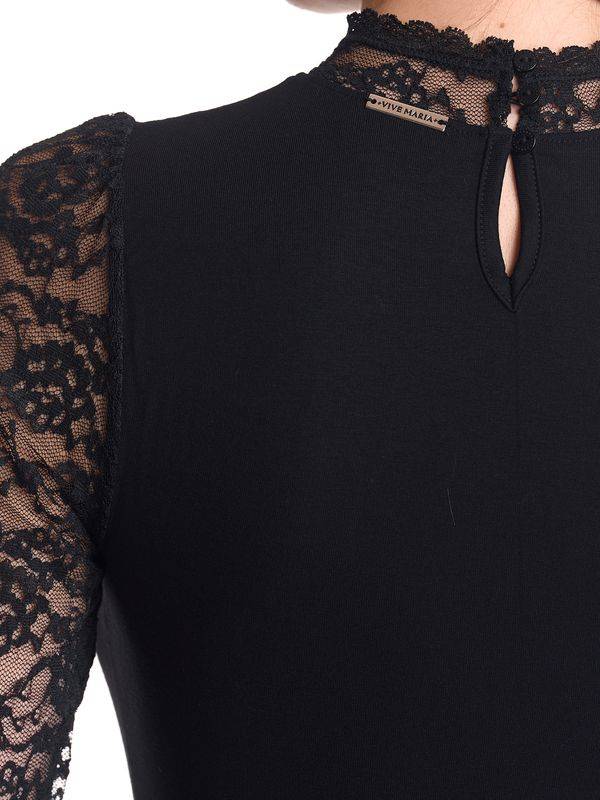 Nastrovje Potsdam Vive Maria Lace Vamp Damen Spitzenshirt Schwarz