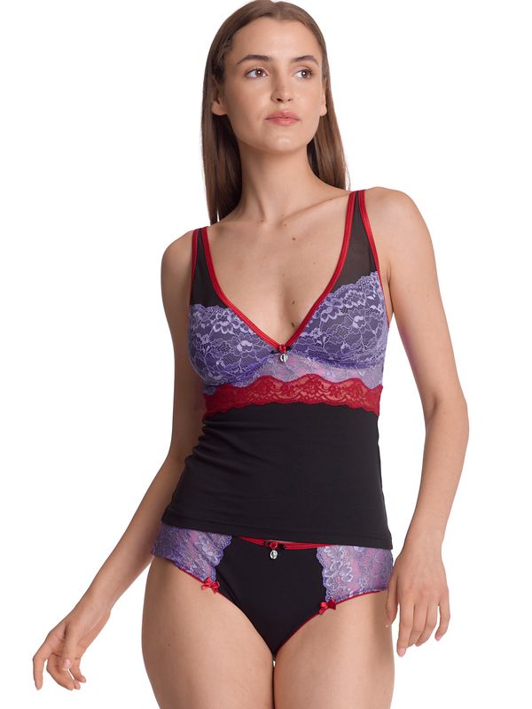 Nastrovje Potsdam Vive Maria Lavender Kiss Damen Wäscheset: Top Mit Panty Lilac/black
