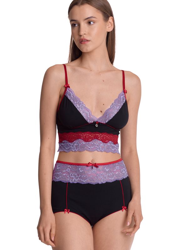 Nastrovje Potsdam Vive Maria Lavender Love Damen Wäscheset: Top Mit Panty Lilac/black