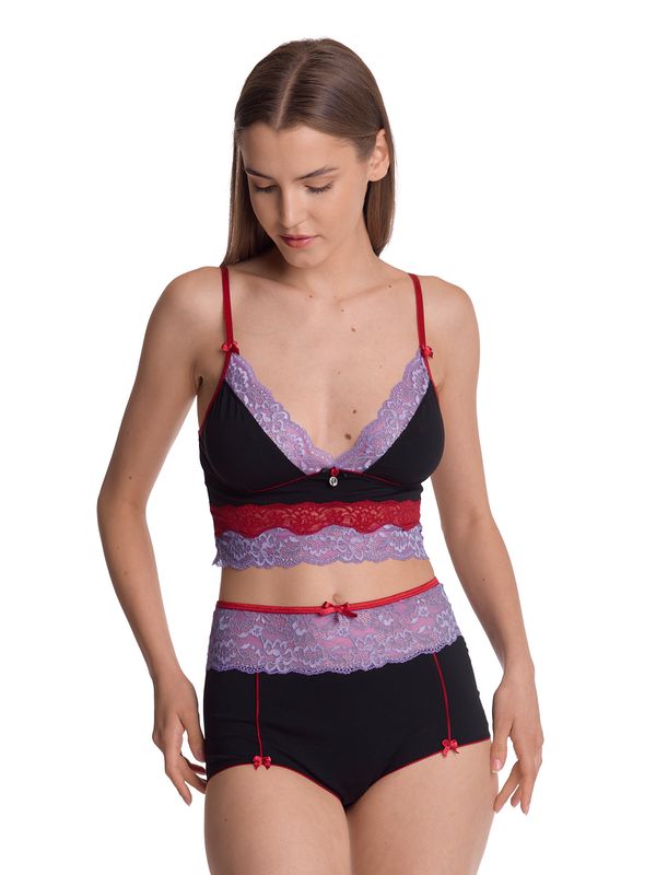 Nastrovje Potsdam Vive Maria Lavender Love Damen Wäscheset: Top Mit Panty Lilac/black