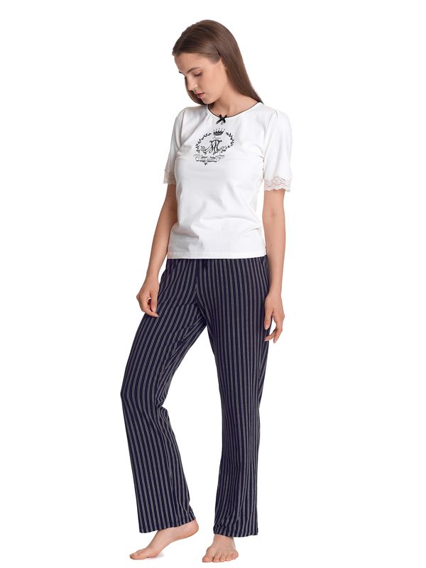 Nastrovje Potsdam Vive Maria Like A Princess Damen Pyjama Creme/schwarz Allover