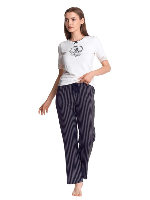 Nastrovje Potsdam Vive Maria Like A Princess Damen Pyjama Creme/schwarz Allover