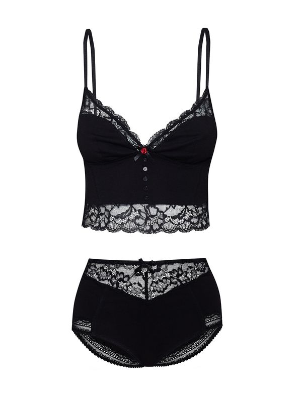 Nastrovje Potsdam Vive Maria Marias High Waist Damen Wäscheset: Top Mit Panty Schwarz