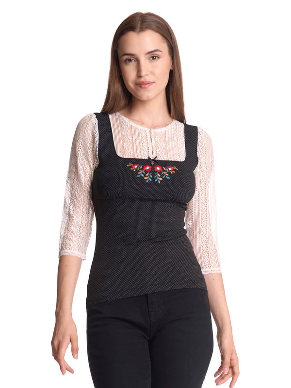 Nastrovje Potsdam Vive Maria Meadow Girl Damen 3/4-Arm-Shirt Creme/schwarz Allover