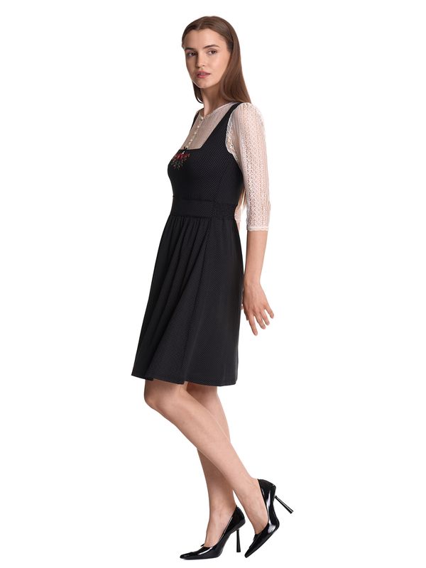 Nastrovje Potsdam Vive Maria Meadow Girl Damen A-Linien-Kleid Creme/schwarz