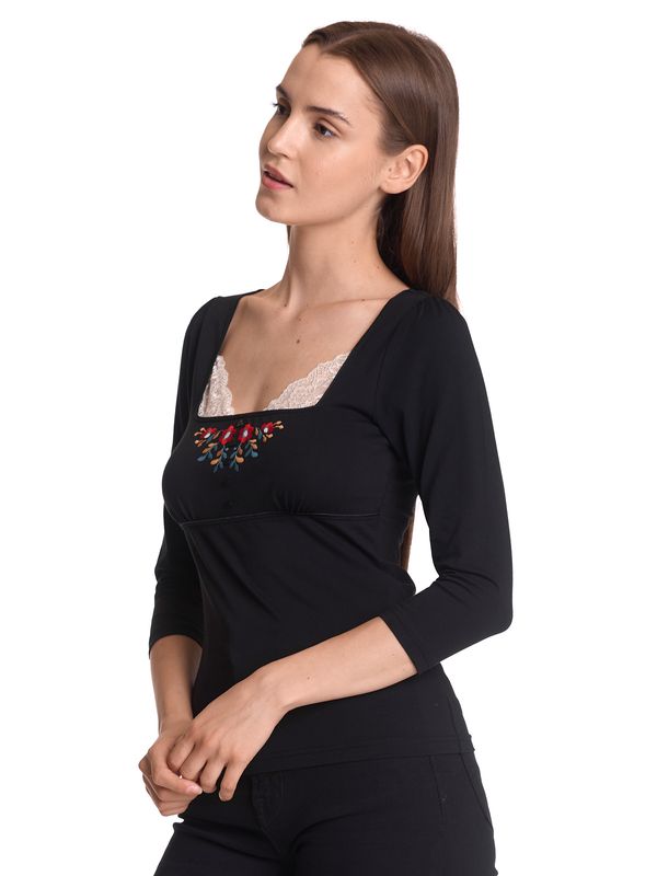 Nastrovje Potsdam Vive Maria Meadow Love Damen Langarmshirt Schwarz