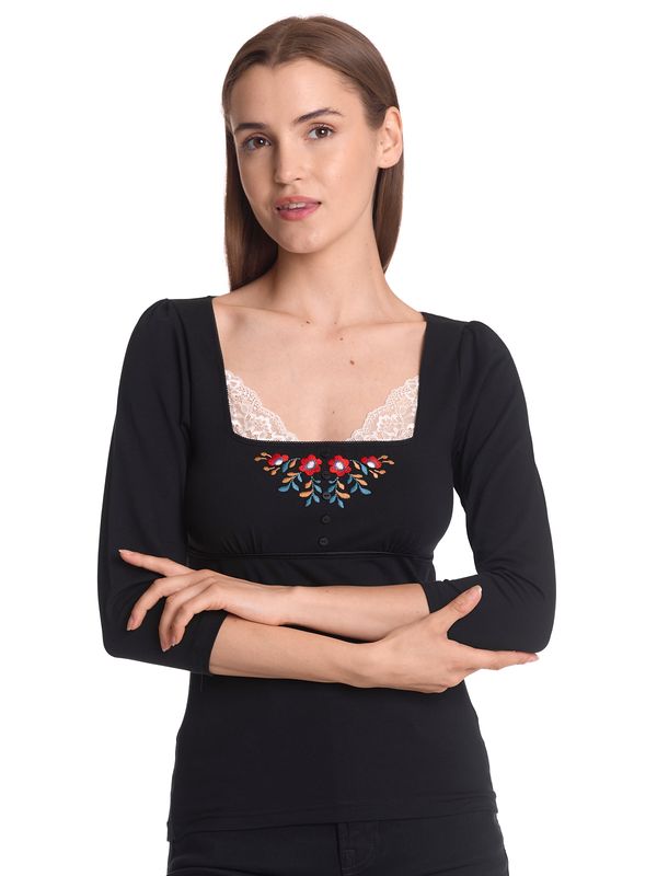 Nastrovje Potsdam Vive Maria Meadow Love Damen Langarmshirt Schwarz