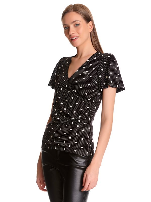 Nastrovje Potsdam Vive Maria Mia Maria Damen T-Shirt Schwarz Allover