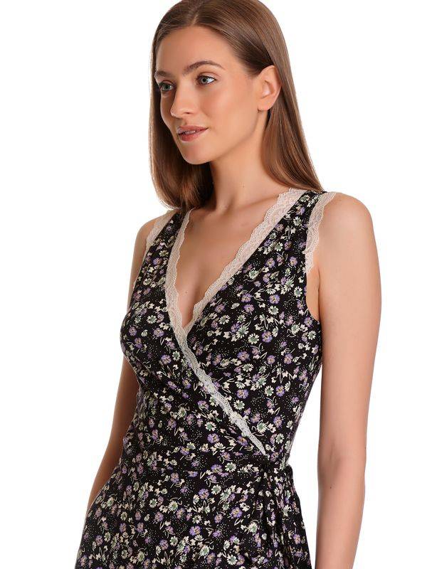 Nastrovje Potsdam Vive Maria Midnight Flower Damen Wickelkleid Schwarz Allover