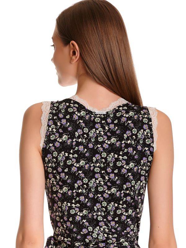 Nastrovje Potsdam Vive Maria Midnight Flower Damen Wickelkleid Schwarz Allover