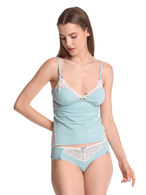 Nastrovje Potsdam Vive Maria My Nostalgia Damen Wäscheset: Top Mit Panty Blau