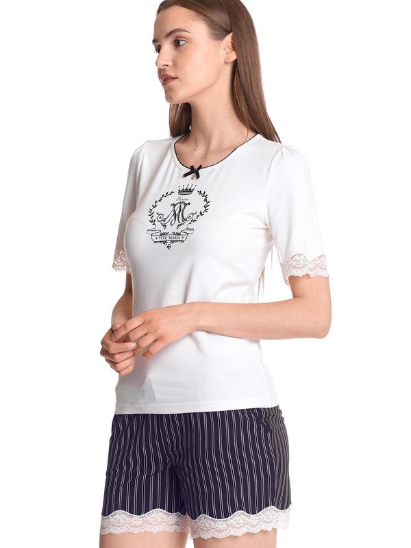 Nastrovje Potsdam Vive Maria My Princess Damen Pyjama Creme/schwarz Allover