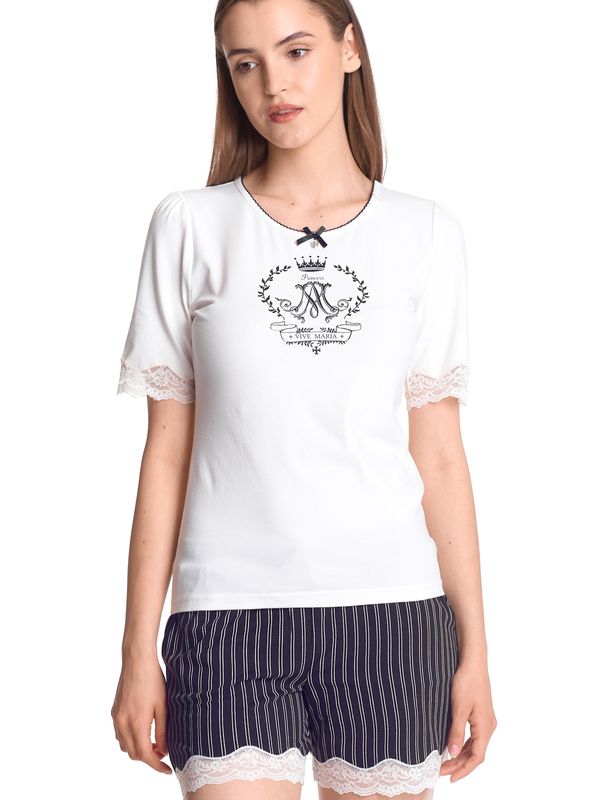 Nastrovje Potsdam Vive Maria My Princess Damen Pyjama Creme/schwarz Allover