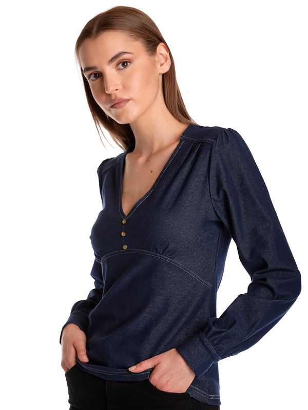 Nastrovje Potsdam Vive Maria Nevada Girl Denim Damen Langarmshirt Blau