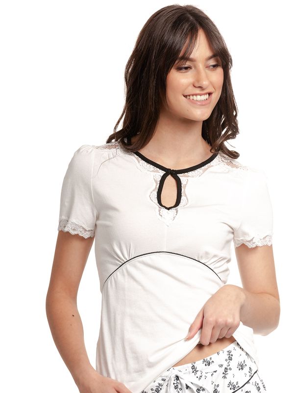 Nastrovje Potsdam Vive Maria Nostalgie Ripp Damen Pyjama Creme/allover