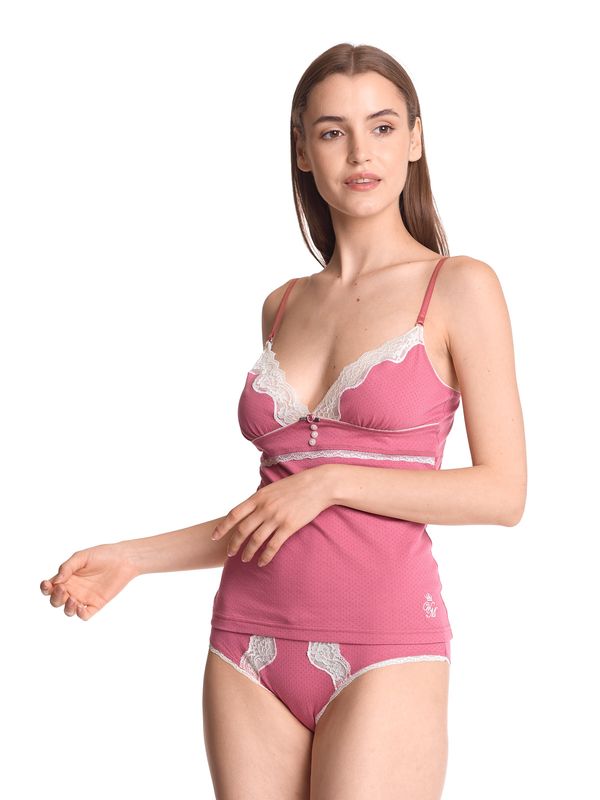 Nastrovje Potsdam Vive Maria Pink Princess Damen Wäscheset: Top Mit Panty Pink
