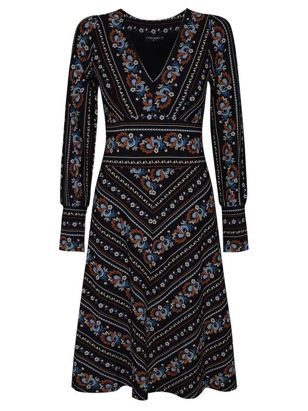 Nastrovje Potsdam Vive Maria Poetry Flower Damen A-Linien-Kleid Schwarz Allover