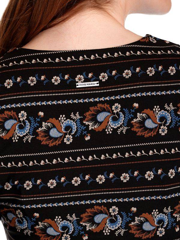 Nastrovje Potsdam Vive Maria Poetry Flower Damen Langarmshirt Schwarz Allover