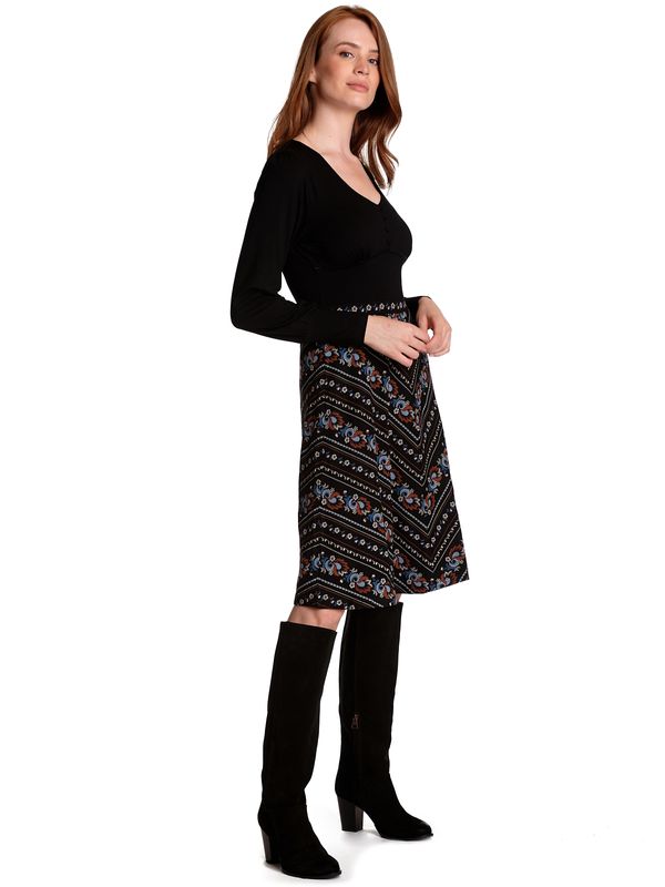 Nastrovje Potsdam Vive Maria Poetry Girl Damen A-Linien-Kleid Schwarz Allover