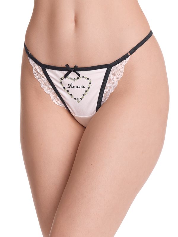 Nastrovje Potsdam Vive Maria Princess Love Damen Stringtanga-Set Creme/schwarz