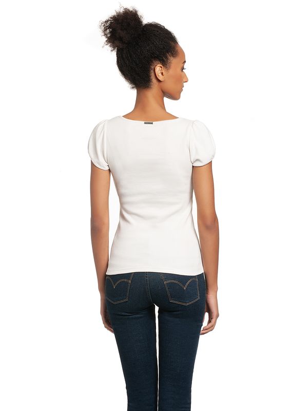 Nastrovje Potsdam Vive Maria Princess Rib Damen T-Shirt Creme