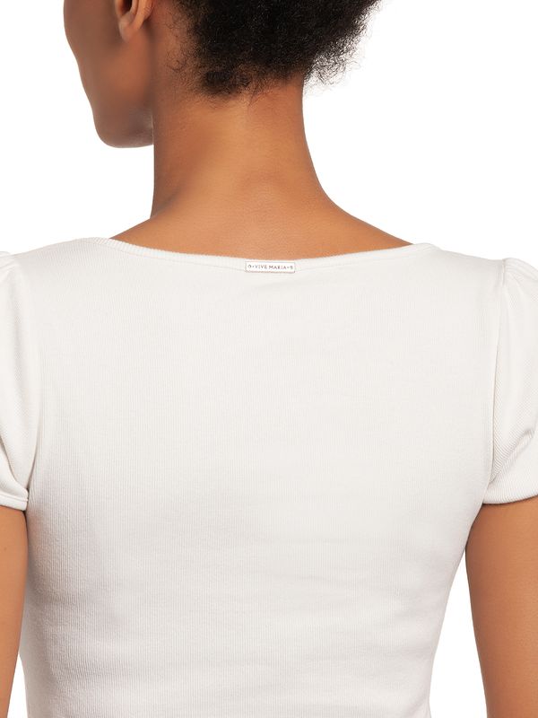 Nastrovje Potsdam Vive Maria Princess Rib Damen T-Shirt Creme