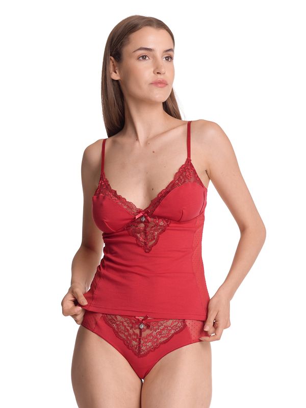 Nastrovje Potsdam Vive Maria Red Boudoir Damen Wäscheset: Top Mit Panty Rot