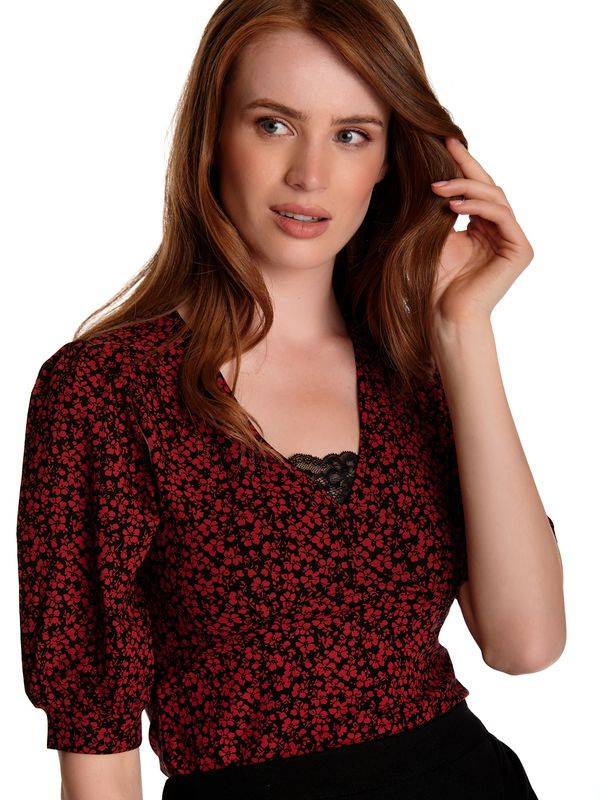 Nastrovje Potsdam Vive Maria Red Passion Damen 3/4-Arm-Shirt Schwarz Allover