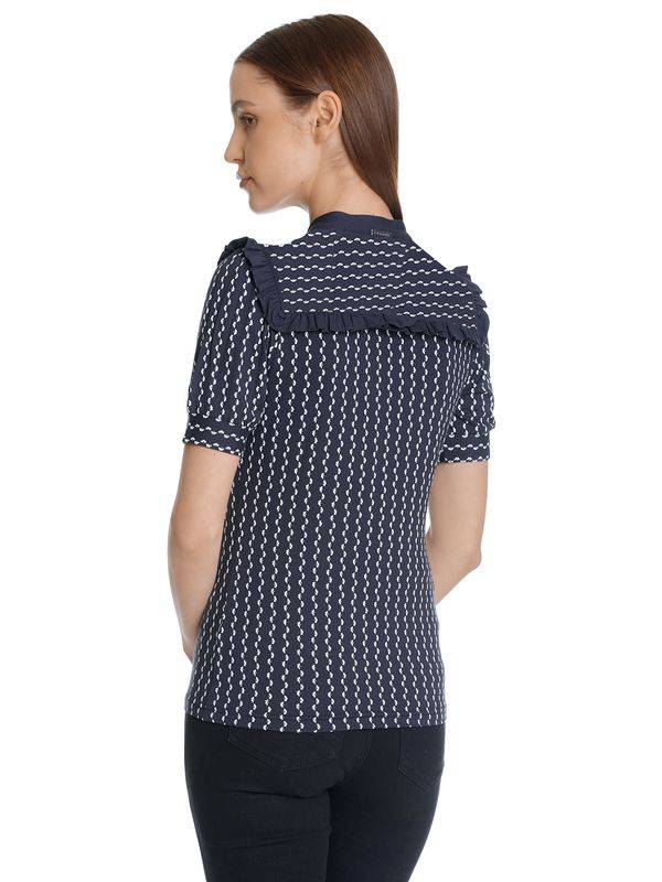 Nastrovje Potsdam Vive Maria Romantic Sailor Damen Blusenshirt Blau Allover