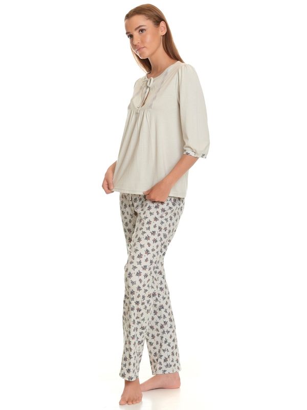 Nastrovje Potsdam Vive Maria Sugar Babe Damen Pyjama Hellgrau Allover