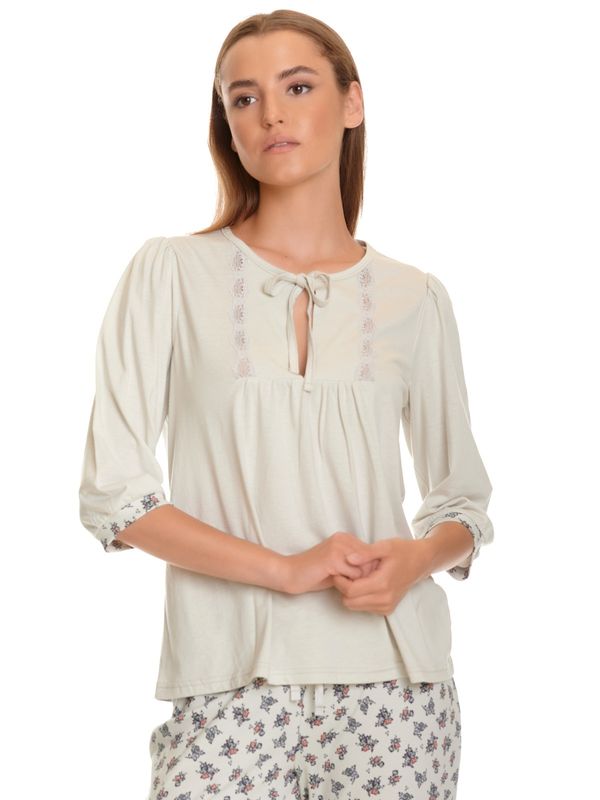 Nastrovje Potsdam Vive Maria Sugar Babe Damen Pyjama Hellgrau Allover