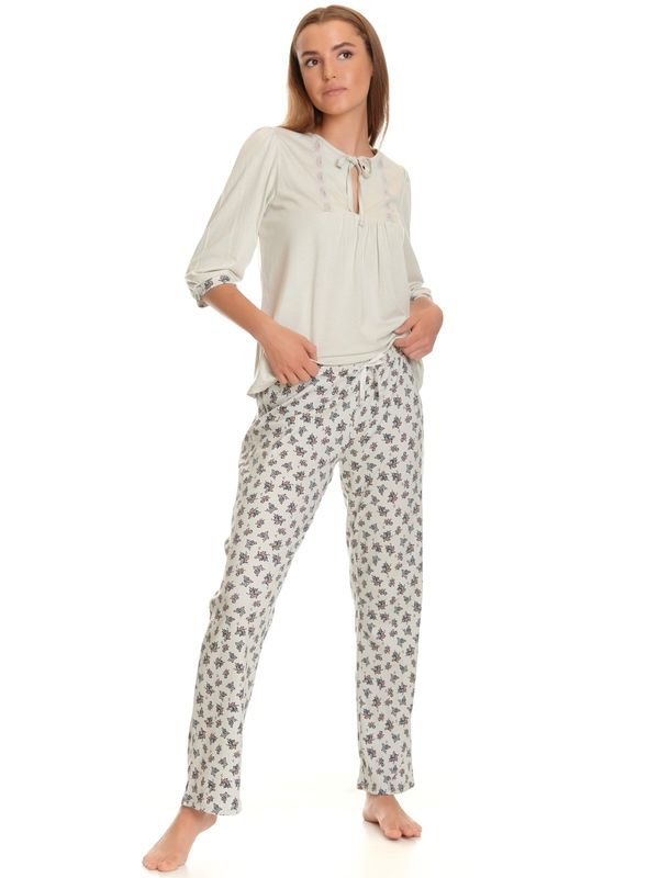 Nastrovje Potsdam Vive Maria Sugar Babe Damen Pyjama Hellgrau Allover