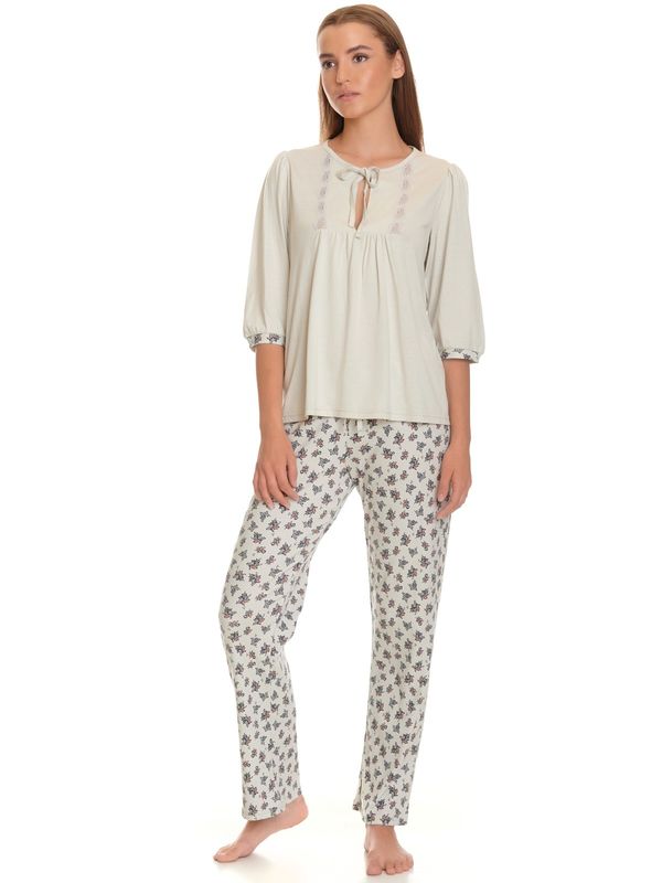 Nastrovje Potsdam Vive Maria Sugar Babe Damen Pyjama Hellgrau Allover