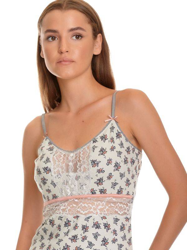 Nastrovje Potsdam Vive Maria Sugar Boudoir Damen Wäscheset: Top Mit Slip Hellgrau Allover