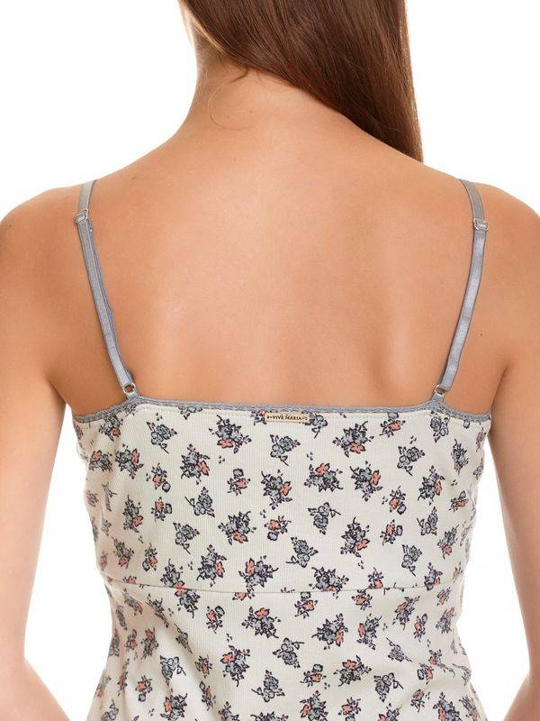 Nastrovje Potsdam Vive Maria Sugar Boudoir Damen Wäscheset: Top Mit Slip Hellgrau Allover