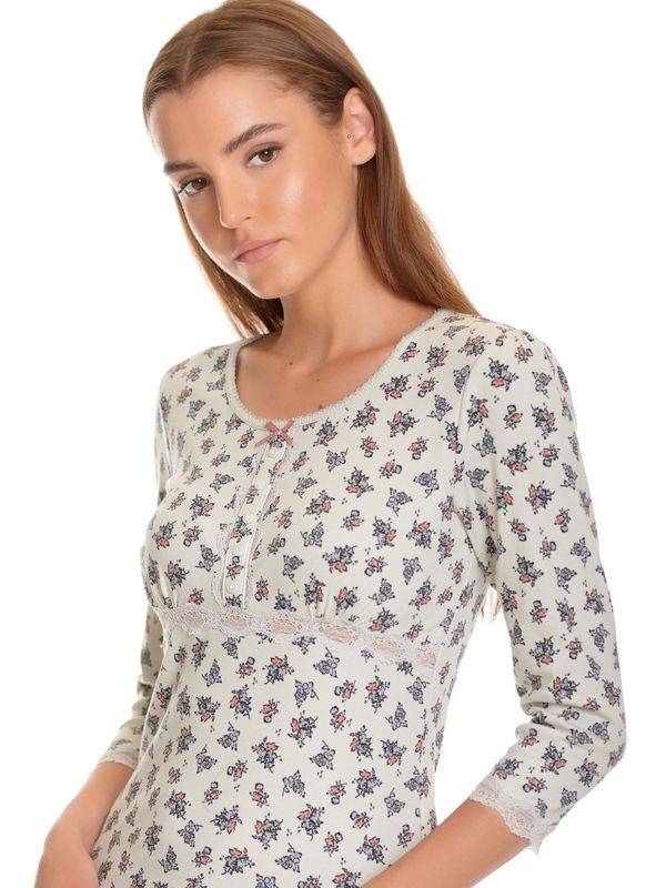 Nastrovje Potsdam Vive Maria Sugar Girl Damen Pyjama Hellgrau Allover