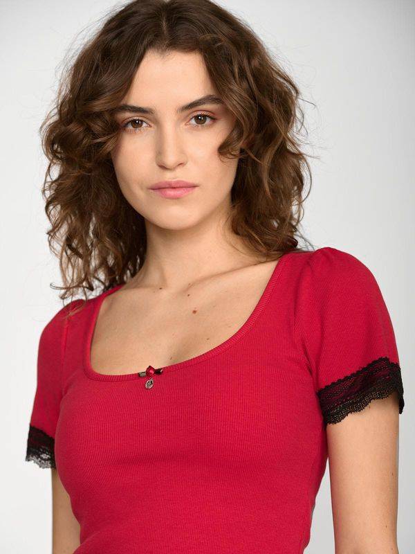 Nastrovje Potsdam Vive Maria Sweet Cropped Shirt Damen T-Shirt Rot