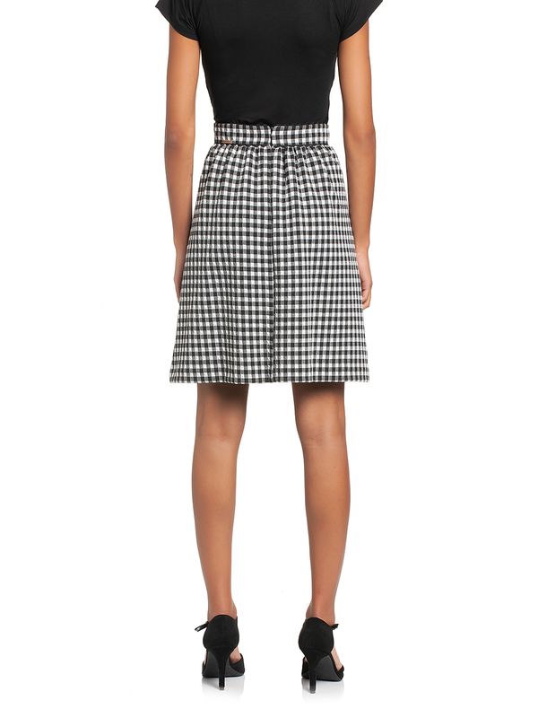 Nastrovje Potsdam Vive Maria Sweet Vichy Damen A-Linien-Rock Schwarz/creme