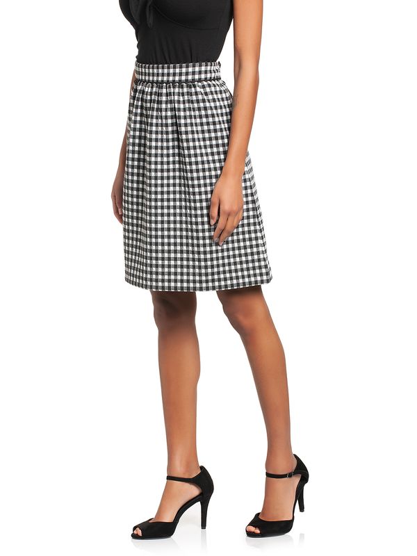 Nastrovje Potsdam Vive Maria Sweet Vichy Damen A-Linien-Rock Schwarz/creme