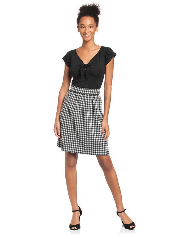 Nastrovje Potsdam Vive Maria Sweet Vichy Damen A-Linien-Rock Schwarz/creme