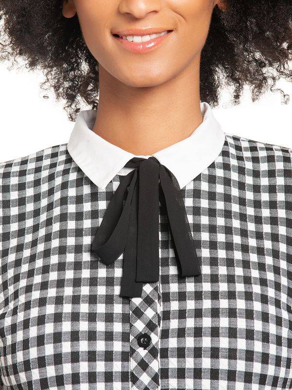 Nastrovje Potsdam Vive Maria Sweet Vichy Damen Blusenkleid Schwarz/creme