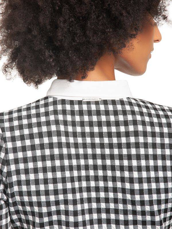 Nastrovje Potsdam Vive Maria Sweet Vichy Damen Blusenkleid Schwarz/creme