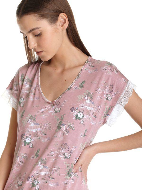 Nastrovje Potsdam Vive Maria Teahouse Rose Damen Nachthemd Lightpink Allover